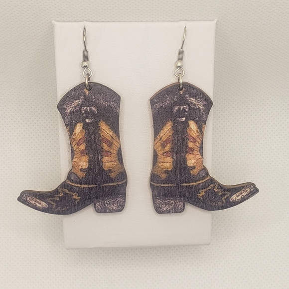 Western boots earrings - Picture 2 of 3
